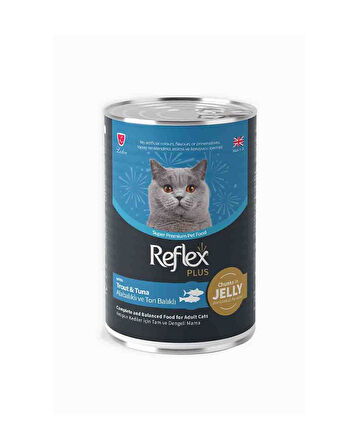 Reflex Plus Jöle İçinde Et Parçacıklı Alabalıklı ve Ton Balıklı Yetişkin Kedi Maması 400gr