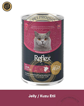  Reflex Plus Jöle İçinde Et Parçacıklı Kuzu Etli Yetişkin Kedi Maması 400gr