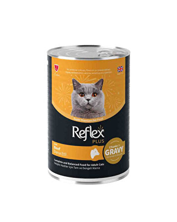  Reflex Plus Sos İçinde Et Parçacıklı Dana Etli Yetişkin Kedi Maması 400gr