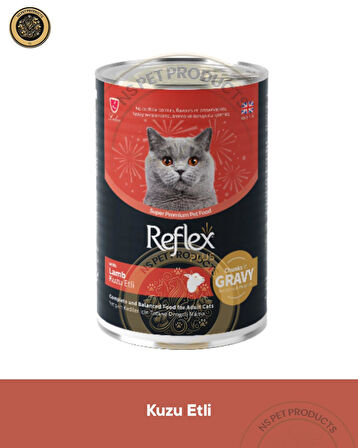Reflex Plus Sos İçinde Parça Kuzulu Yetişkin Kedi Konservesi 400gr