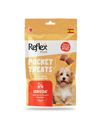 Reflex Pocket Treats / Deri ve Tüy Sağlığı İçin Köpek Ödül Maması 70gr