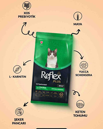 Reflex Plus Hypoallergenic Tavuklu Yetişkin Kedi Maması 400gr