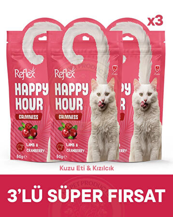 Reflex Happy Hour Calmness Kuzu Eti & Kızılcık Sakinleşmeyi Destekleyici 3lü Fırsat 3x60gr