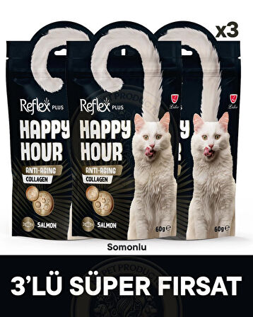 Reflex Happy Hour Anti-Aging Collagen Kedi Ödül Maması 3lü Fırsat 3x60gr