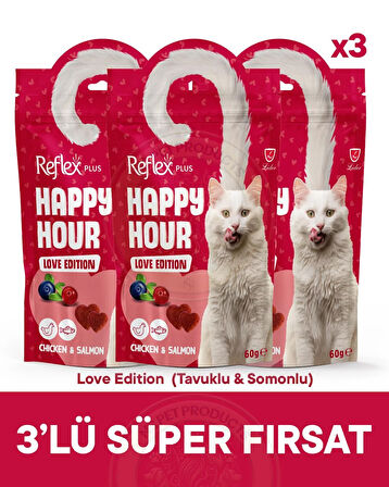Reflex Happy Hour Love Edition Kedi Ödül Maması 3lü Fırsat 3x60gr