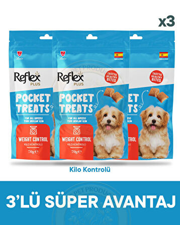 Reflex Pocket Treats Weight Control Köpek Ödül Maması 3lü Fırsat 3x70gr