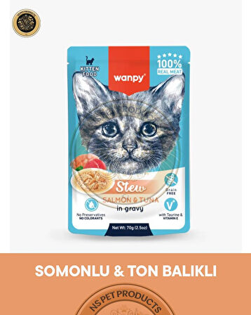 Wanpy Pouch 4lü Avantaj Paketi Yavru Yaş Kedi Maması 4x70gr