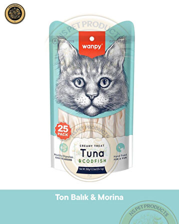Wanpy Ton-Morina Balıklı Krema Kedi Ödülü 25X14gr
