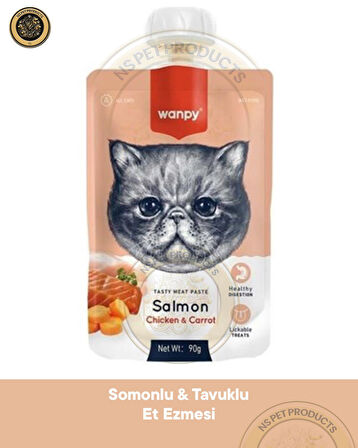 Wanpy Taze Somonlu-Tavuklu Kedi Et Ezmesi 90 gr