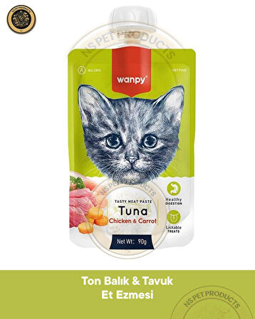 Wanpy Taze Ton Balıklı-Tavuklu Kedi Et Ezmesi 90gr