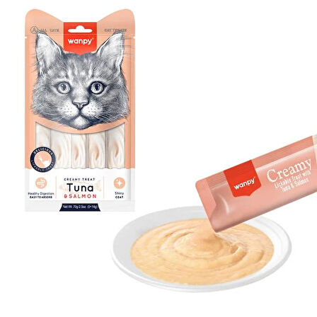 Wanpy Ton-Somon Kedi Krema Ödül Maması 5x14gr