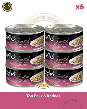 Reflex Plus Essential Kedi Ton Balıklı&Karidesli 6X70gr