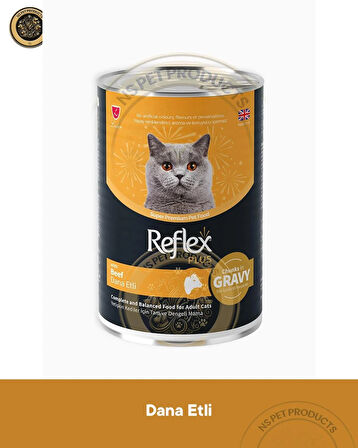 Reflex Plus Sos İçinde Et Parçacıklı Dana Etli Yetişkin Kedi Maması 3X400gr