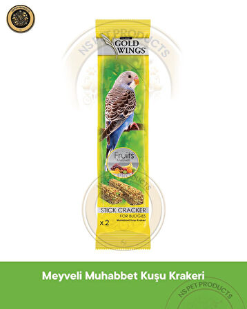 Gold Wings Meyveli Muhabbet Kuşu Krakeri 2'li | Vitaminli Kuş Ödül Maması
