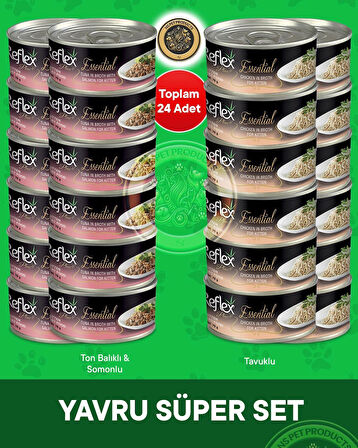 Reflex Plus Essential Yavru Süper Seti Ton Balıklı Somonlu ve Tavuklu – 24 × 70 g