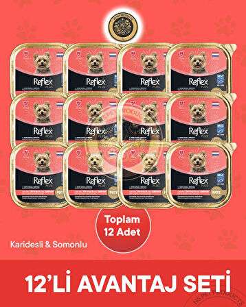Reflex Plus Pate MSC Karidesli ve Somonlu Mini ve Küçük Irklar için Yetişkin Köpek Maması 12X85 g