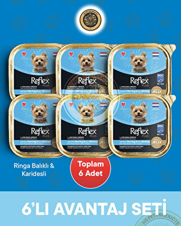Reflex Plus Pate Ringa Balıklı ve MSC Karidesli Mini ve Küçük Irklar için Yetişkin Köpek Maması – 6 × 85 g