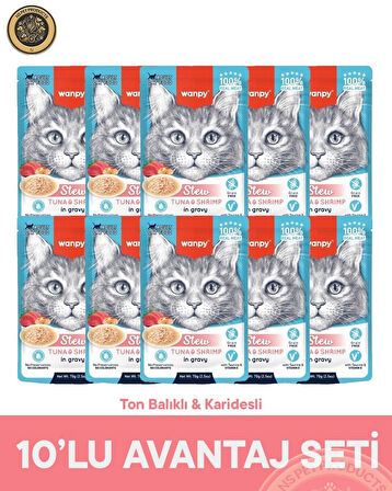 Wanpy Pouch Ton-Karides Yaş Kedi Maması 10x70gr
