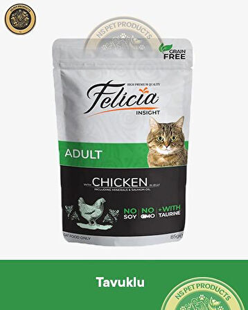 Felicia Pouch Yetişkin Tavuklu Yaş Kedi Maması 85gr