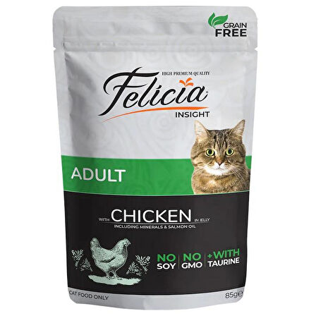 Felicia Pouch Yetişkin Tavuklu Yaş Kedi Maması 85gr