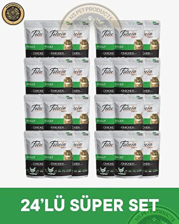 Felicia Pouch Yetişkin Tavuklu Yaş Kedi Maması 24x85gr
