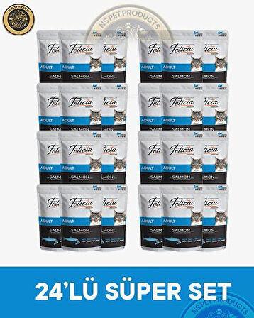 Felicia Pouch Yetişkin Somonlu Yaş Kedi Maması 24x85gr