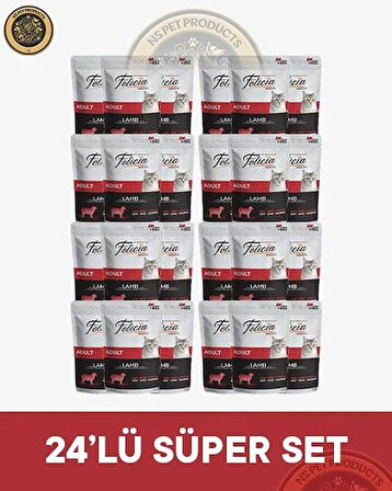 Felicia Pouch Yetişkin Kuzu Etli Yaş Kedi Maması 24x85gr