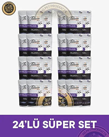 Felicia Pouch Kısırlaştırılmış Somonlu Yaş Kedi Maması 24x85gr