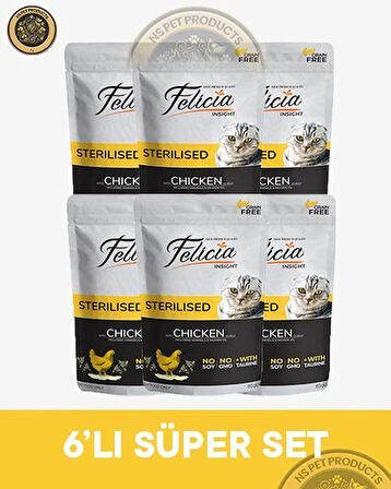 Felicia Pouch Kısırlaştırılmış Tavuklu Yaş Kedi Maması 6x85gr