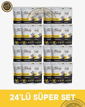 Felicia Pouch Kısırlaştırılmış Tavuklu Yaş Kedi Maması 24x85gr
