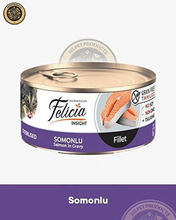 Felicia Kısırlaştırılmış Somonlu Yetişkin Kedi Konservesi 3X85gr