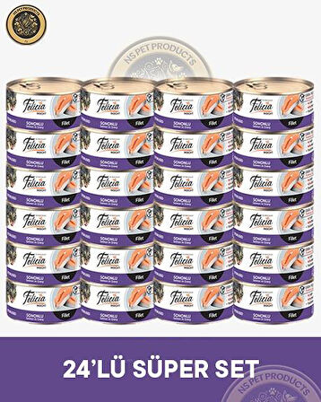 Felicia Kısırlaştırılmış Somonlu Yetişkin Kedi Konservesi 24X85gr