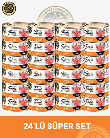 Felicia Kısırlaştırılmış Biftekli Fileto Yetişkin Kedi Konservesi 24x85gr