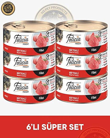 Felicia Biftekli Fileto Yetişkin Kedi Konservesi 6x85gr