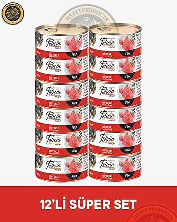 Felicia Biftekli Fileto Yetişkin Kedi Konservesi 12x85gr