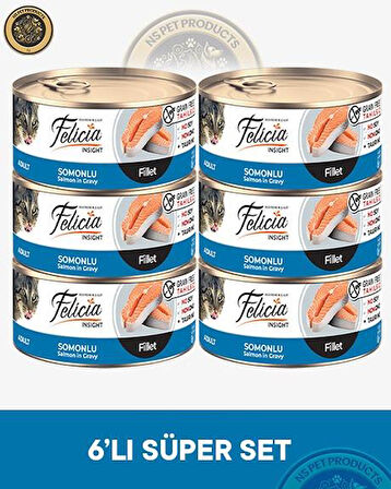 Felicia Somonlu Fileto Yetişkin Kedi Konservesi 6x85gr
