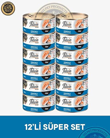 Felicia Somonlu Fileto Yetişkin Kedi Konservesi 12x85gr