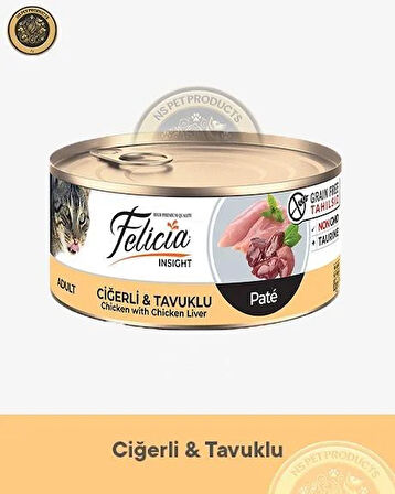 Felicia Ciğerli-Tavuklu Yetişkin Kedi Konservesi 3x85gr