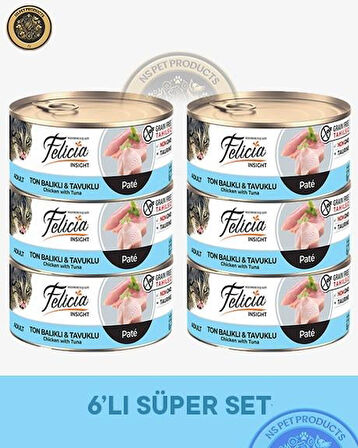 Felicia Ton Balıklı-Tavuklu Yetişkin Kedi Konservesi 6x85gr