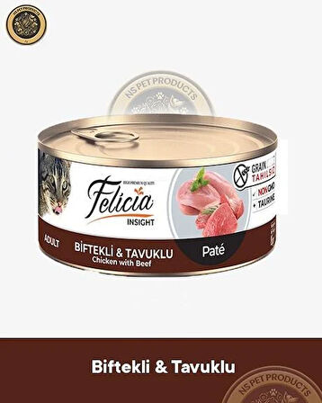 Felicia Biftekli-Tavuklu Yetişkin Kedi Konservesi 3x85gr