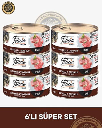 Felicia Biftekli-Tavuklu Yetişkin Kedi Konservesi 6x85gr