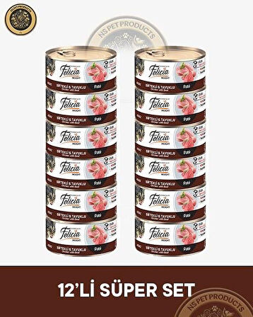 Felicia Biftekli-Tavuklu Yetişkin Kedi Konservesi 12x85gr