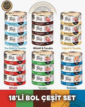Felicia Bol Çeşit Set Yetişkin Kedi Konservesi 18x85gr
