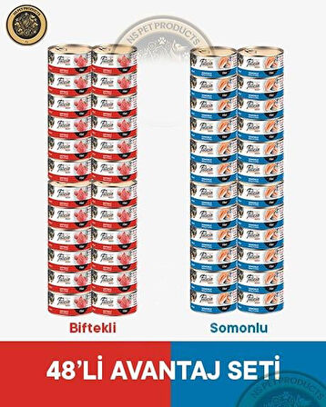 Felicia Biftekli-Somonlu Yetişkin Kedi Konservesi 48x85gr