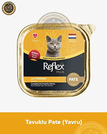 Reflex Plus Pate Tavuklu Yavru Kedi Maması – 3 × 85 g