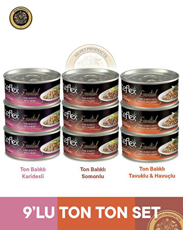 Reflex Plus Essential Ton Balıklı-Karışık Ton Ton Set - 9x70 gr