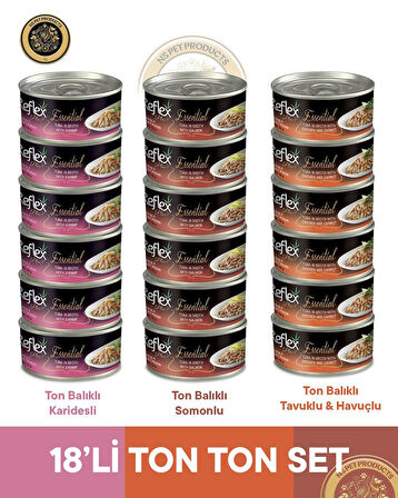Reflex Plus Essential Ton Balıklı-Karışık Ton Ton Set - 18x70 gr