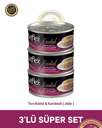 Reflex Plus Essential Kedi Jöle İçinde Ton Balıklı-Karidesli - 3x70gr
