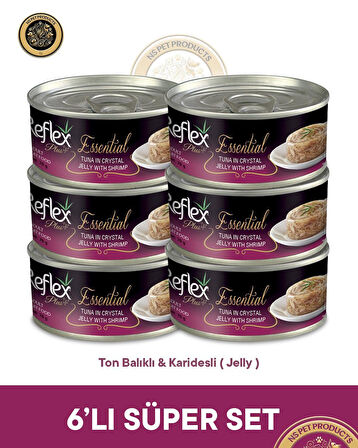 Reflex Plus Essential Kedi Jöle İçinde Ton Balıklı-Karidesli - 6x70gr