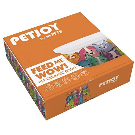 M-Pets Petjoy Feedme Bowl Seramik Mama Kabı Mix Color 300 ml